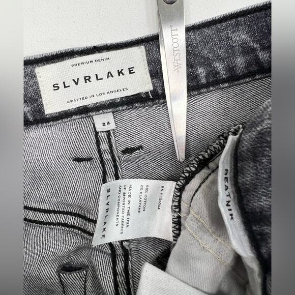 SLVRLAKE Beatnik High Rise Skinny Jeans Slim Harvest Moon Black Gray Grey 24 - Picture 14 of 14